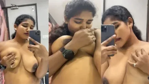 Desi Tamil Wife Pressing Boobs Viral Mms Video HD Porn